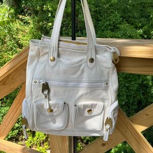 Marc Jacobs large white leather bag